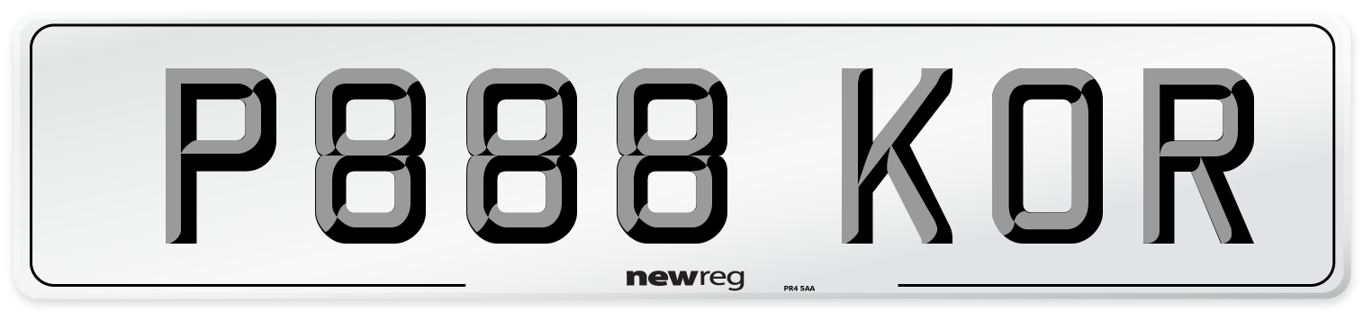 P888 KOR Number Plate from New Reg
